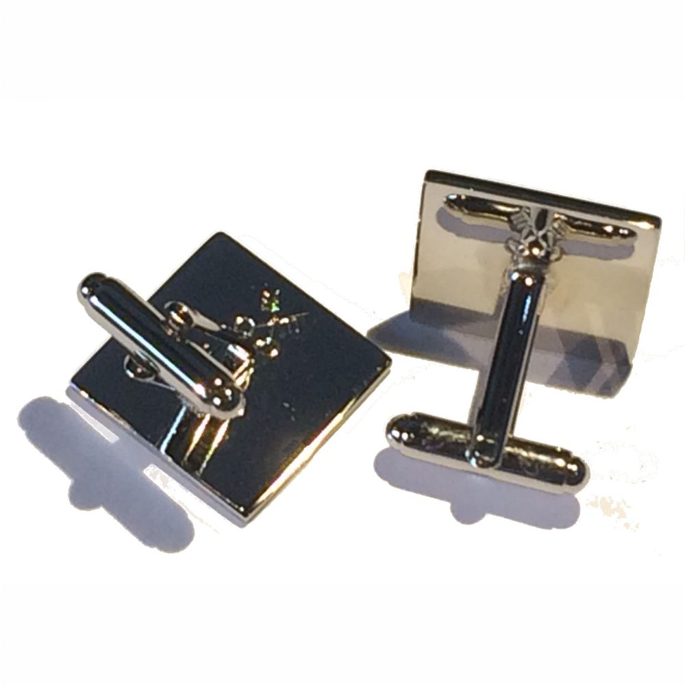 Cufflink Pair Square 18mm silver